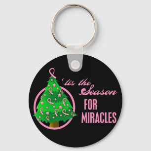 Breast Cancer Christmas Miracles Keychain