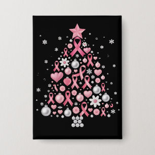 Breast Cancer Christmas Tree Snowflakes Xmas