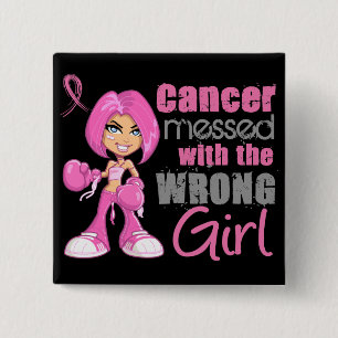 Breast Cancer Combat Girl 1 2 Inch Square Button