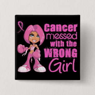 Breast Cancer Combat Girl 1 2 Inch Square Button