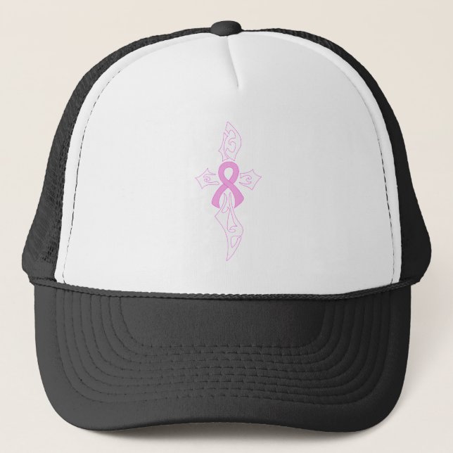 Breast Cancer Cross Trucker Hat (Front)