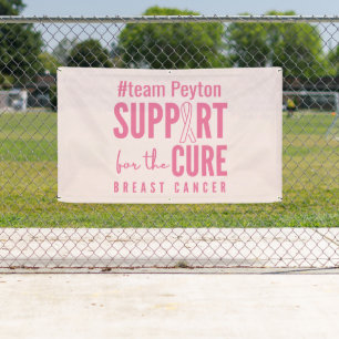 breast cancer custom name Banner Outdoor Sign pink