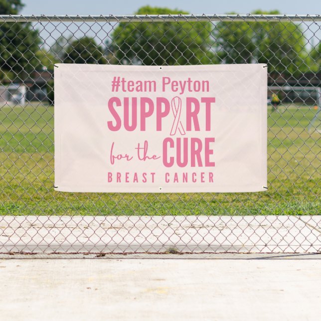 breast cancer custom name Banner Outdoor Sign pink (Insitu)