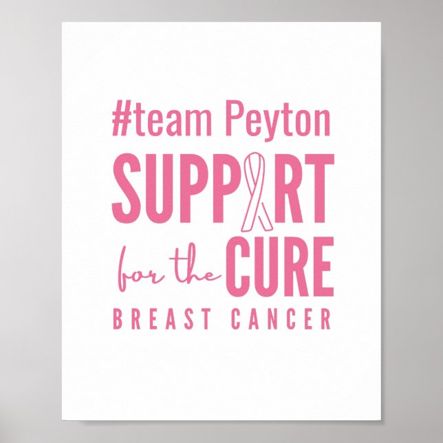 breast cancer custom name Poster Prints (Front)