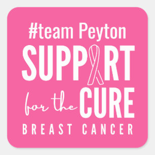 breast cancer custom name Stickers Labels Pink