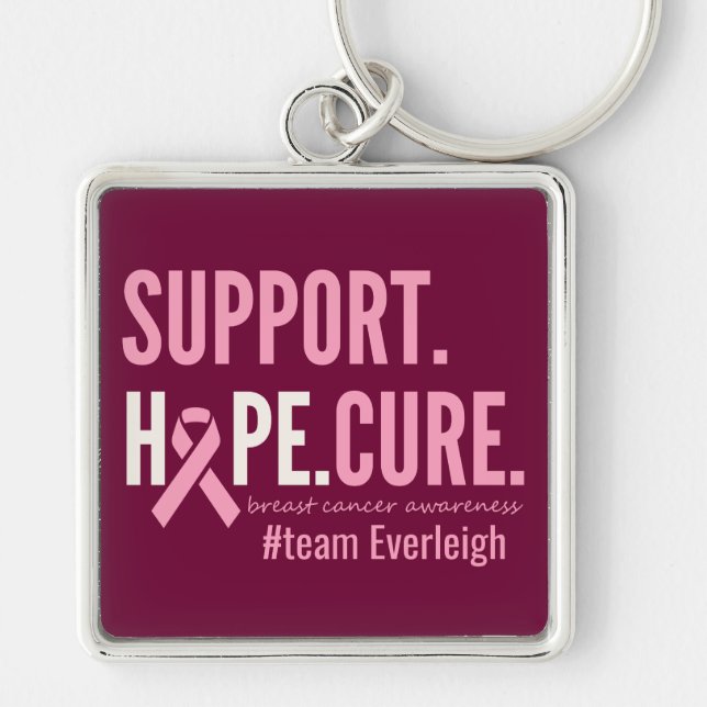 breast cancer Custom Personalized Keychain  (Front)