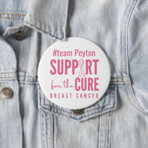 breast cancer custom #team name support Button 