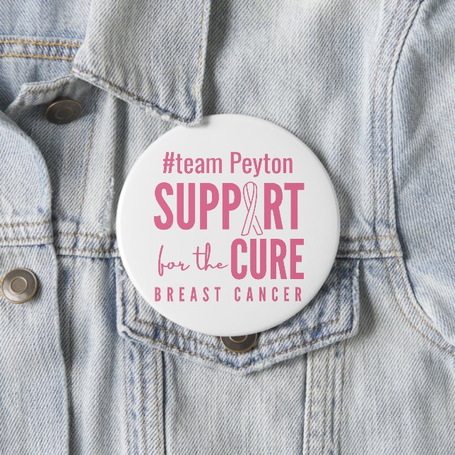 breast cancer custom #team name support Button  (In Situ)