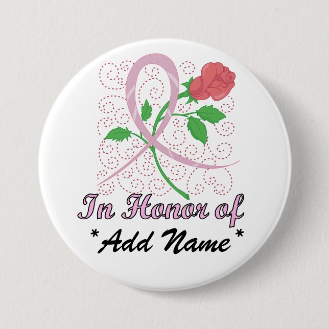 Breast  Cancer Customizable Large Round Button (Front)