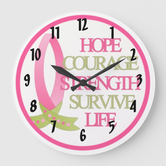 Breast Cancer Design Large Clock (Front)