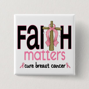 Breast Cancer Faith Matters Cross 1 2 Inch Square Button