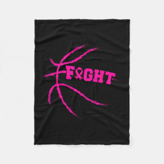 Breast Cancer Fight Basketball Player Pink Ribbon  Fleece Blanket