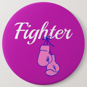 Breast Cancer Fighter Boxing Gloves Button