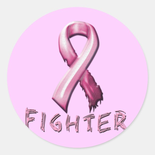 Breast Cancer Fighter Classic Round Sticker (Front)