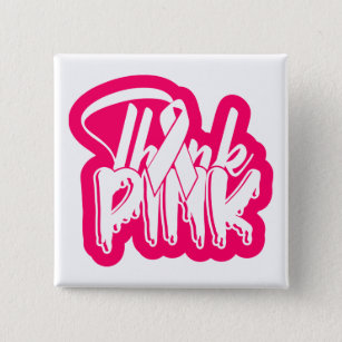 Breast Cancer Fighter Survivor Pink Ribbon Warrior 2 Inch Square Button
