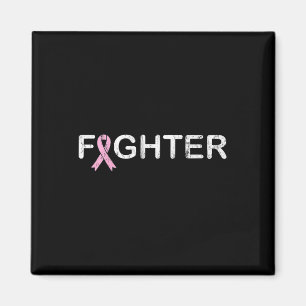 Breast Cancer Fighter  - World Cancer Day Pink Rib Magnet
