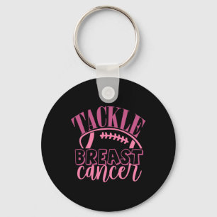Breast Cancer Footll Tackle Breast Cancer Believe Keychain