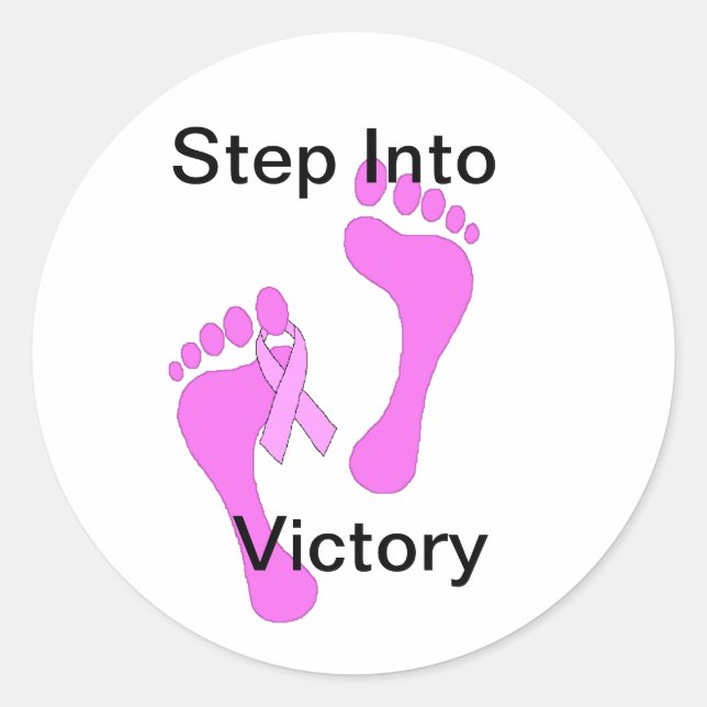 Breast Cancer Footprints with Ribbon Stickers (Front)
