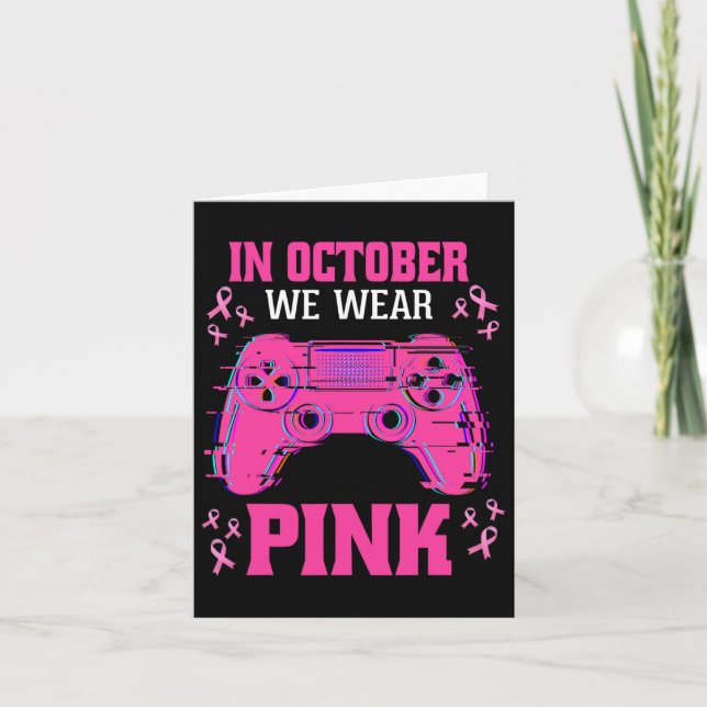 Breast Cancer Gaming Kids Boys Youth 1  Card (Front)