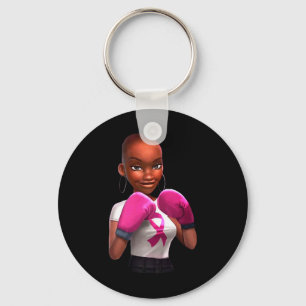Breast Cancer Girl Boxing Warrior Breast Cancer Wo Keychain