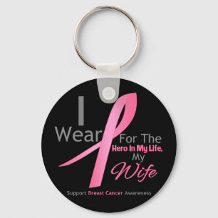 Breast Cancer Hero - Wife Keychain