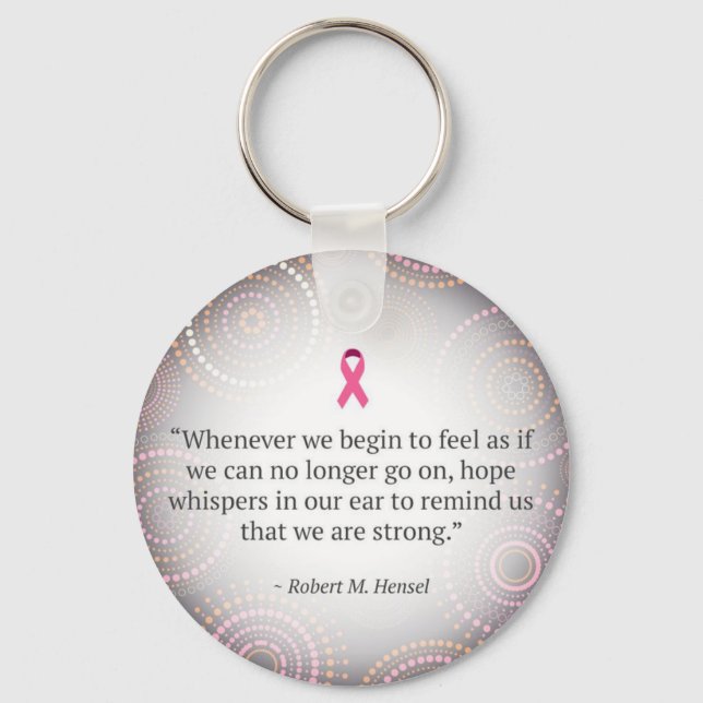 Breast Cancer: Hope key chain. Keychain (Front)