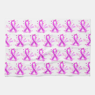 Breast Cancer Hope Love Courage Kitchen Towel