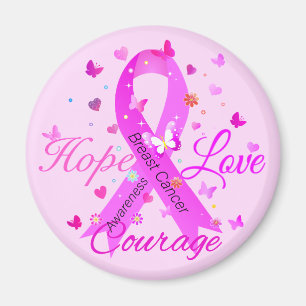 Breast Cancer Hope Love Courage Magnet