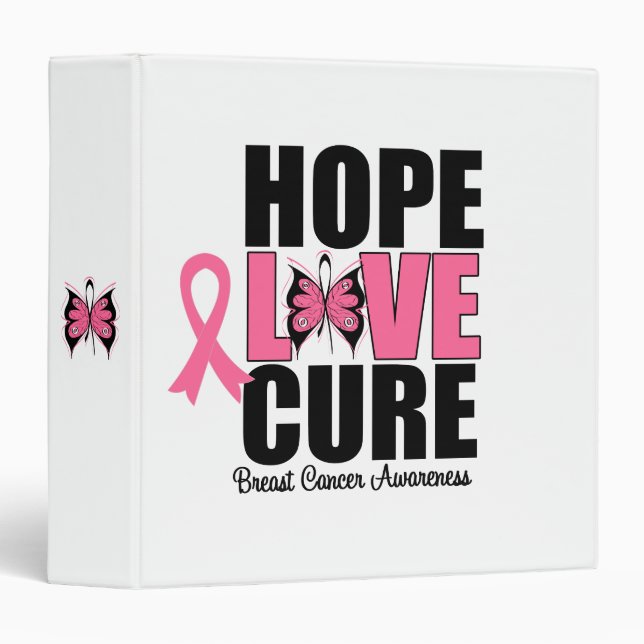 Breast Cancer Hope Love Cure Binder (Front/Spine)