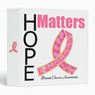 Breast Cancer Hope Matters Jewelled Ribbon Binder