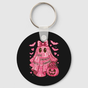 Breast Cancer Hope Strength Faith Survivor Ghost W Keychain