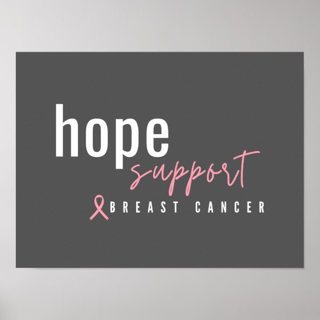 breast cancer. hope. support. Poster & Prints (Front)