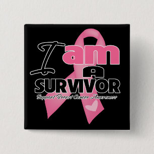 Breast Cancer - I am a Survivor 2 Inch Square Button