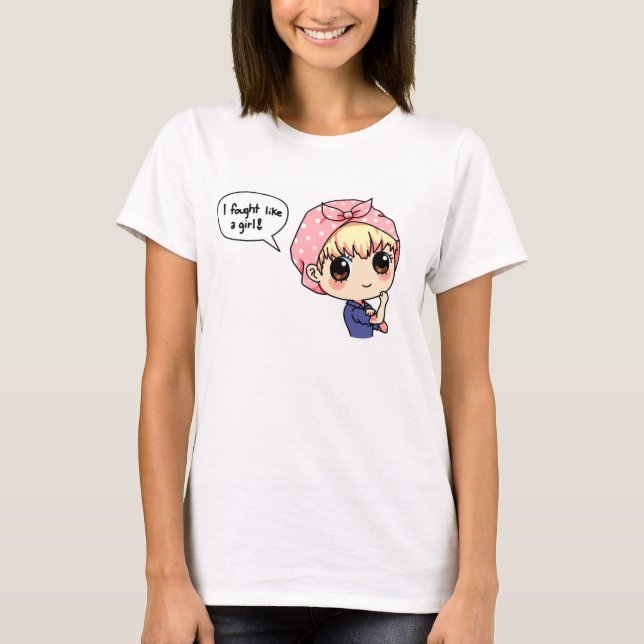 Breast Cancer: I Fought Like A Girl T-Shirt (Front)