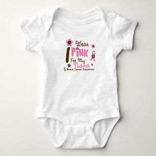 Breast Cancer I Wear Pink For My Nana 12 Baby Bodysuit