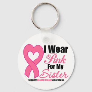 Breast Cancer: I Wear Pink For My Sister Keychain