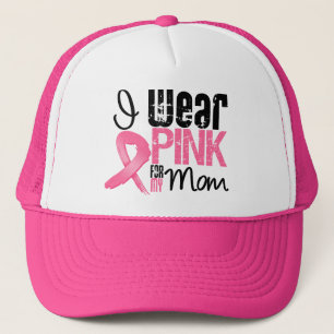 Breast Cancer I Wear Pink Ribbon For My Mom Trucker Hat
