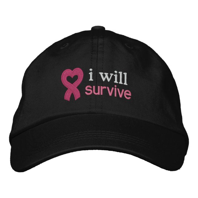 Breast Cancer I Will Survive Embroidered Hat (Front)