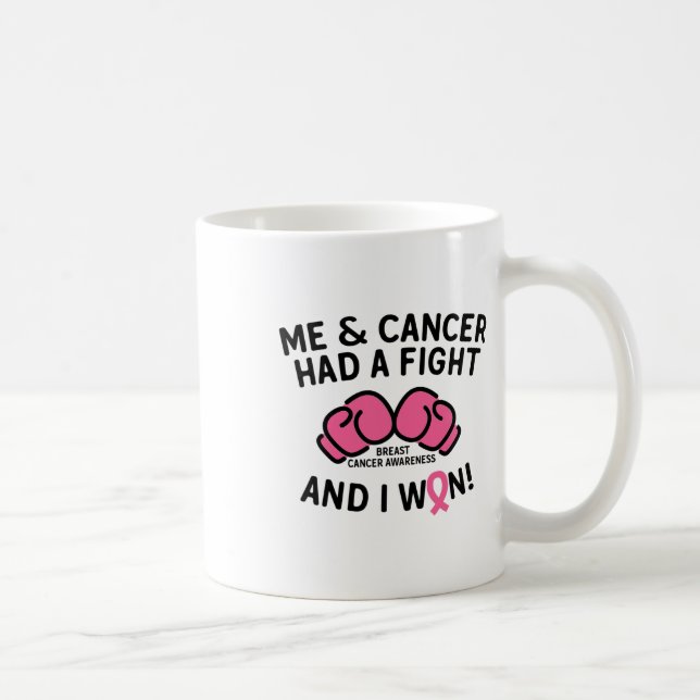 Breast Cancer I Won Breast Cancer Survivor Support Coffee Mug (Right)