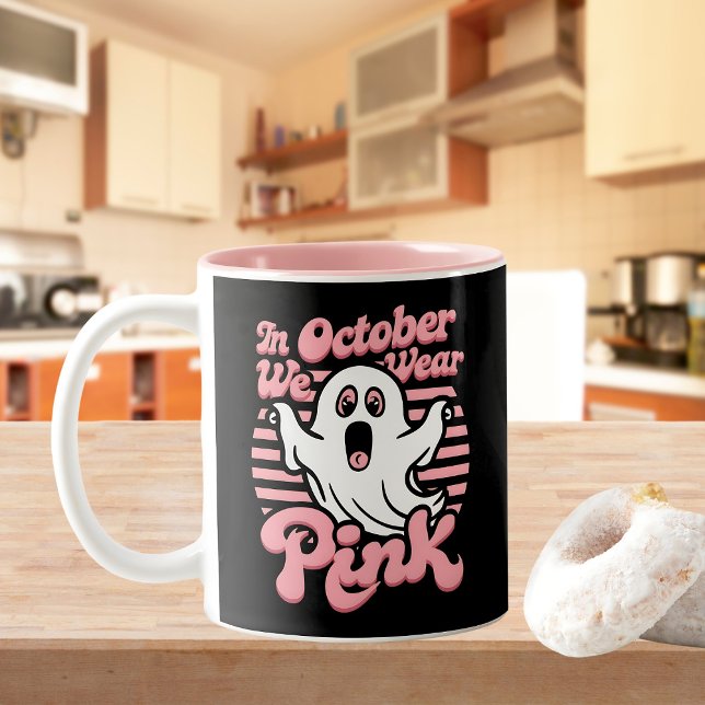 Breast Cancer is Boo Sheet – Funny Halloween Ghost Two-Tone Coffee Mug (Creator Uploaded)