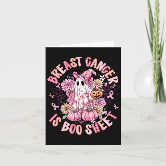 Breast Cancer Is Boo Sheet Halloween Breast Cancer Card (Front)