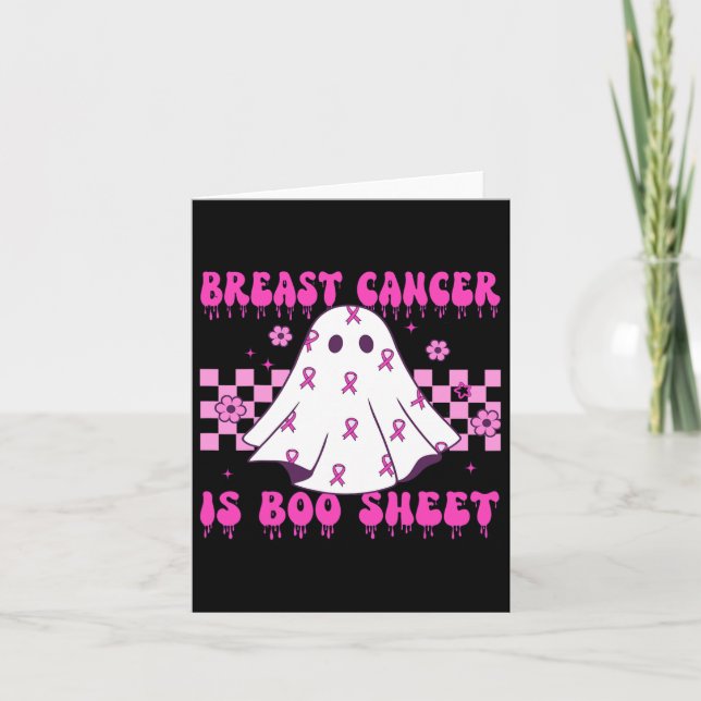 Breast Cancer Is Boo Sheet Halloween  Card (Front)