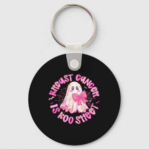 Breast Cancer Is Boo Sheet Pink Coquette Bow Ghost Keychain
