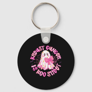Breast Cancer Is Boo Sheet Pink Ghost Coquette Bow Keychain
