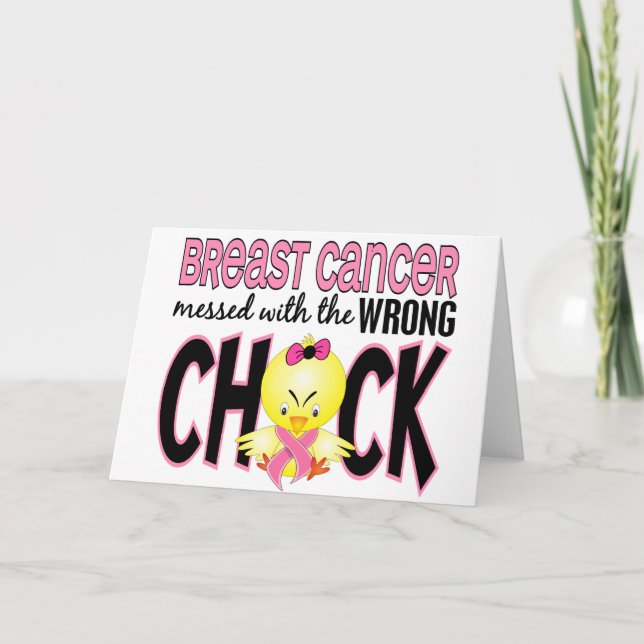 Breast Cancer Messed With The Wrong Chick Card (Front)