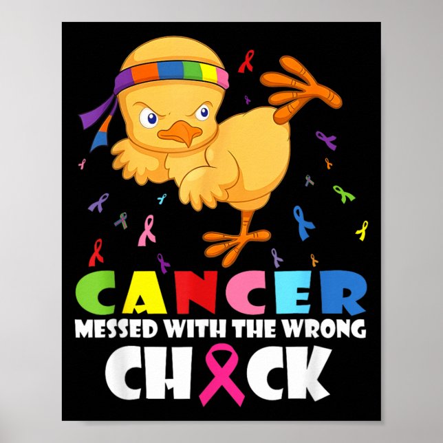 Breast Cancer Messed with The Wrong Chick Poster (Front)
