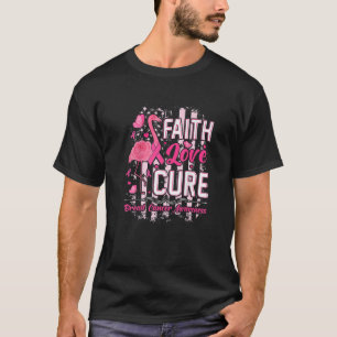 Breast Cancer Month Faith Hope Cure Pink Ribbon Fl T-Shirt