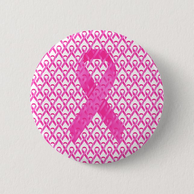 Breast Cancer Month Pink Ribbon 2 Inch Round Button (Front)