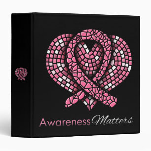 Breast Cancer Mosaic Ribbon Awareness Matters Binder