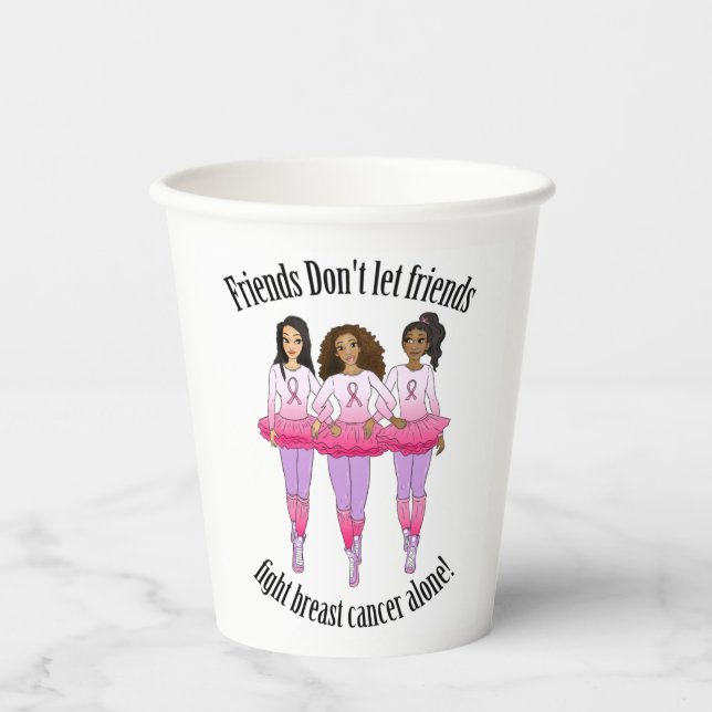Breast Cancer- No one fights alone Paper Cups (Front)